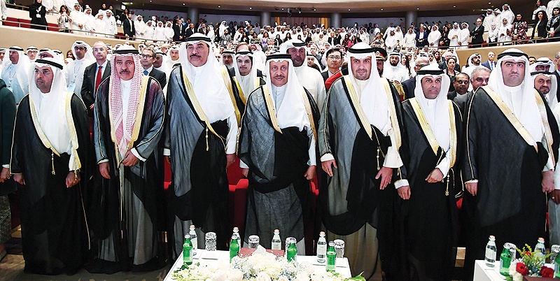 KUWAIT: Senior officials led by His Highness the Prime Minister Sheikh Jaber Al-Mubarak Al-Hamad Al- Sabah attend the opening ceremony of the fourth Kuwait Oil and Gas Show and Conference. — KUNA photos