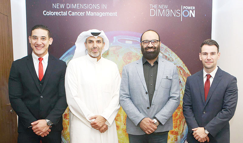 Dr Mubarak Al-Kandari, consultant surgeon, with Dr Ziad Al-Alyan, CEO of Central Circle Company, and J&J representatives
