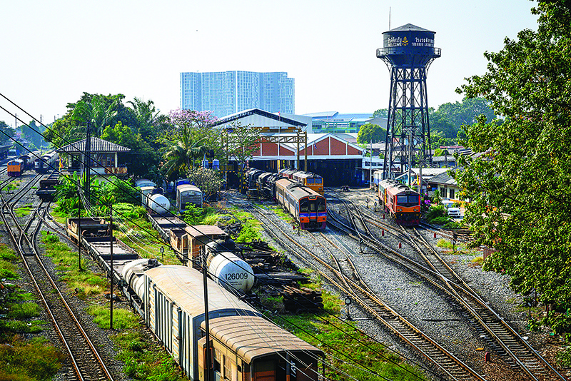 A general view of the Thonburi Rail Yard on the western side of Bangkok on December 30, 2019. (Photo by Mladen ANTONOV / AFP)