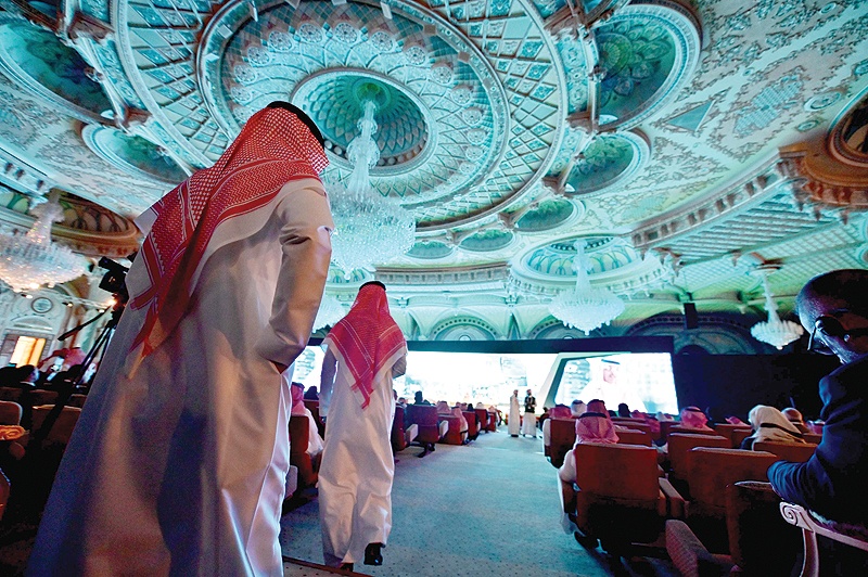 RIYADH: A general view of the Saudi budget forum in Riyadh yesterday. Saudi Arabia passed its 2020 budget, projecting a widening deficit in the face of tumbling oil prices and production cuts that have hit the top crude producer’s revenues. — AFP