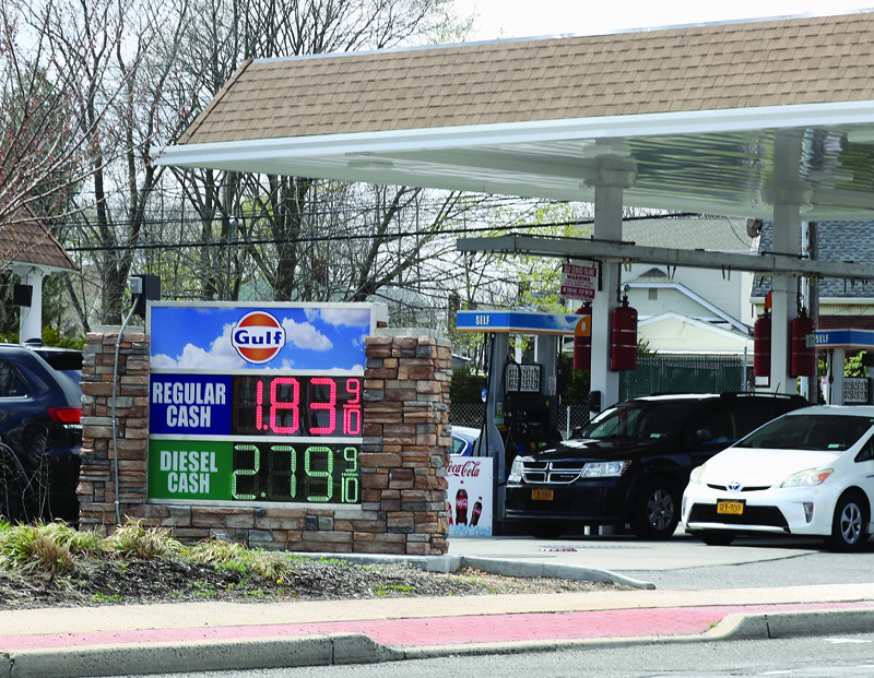 FARMINGDALE, NY - APRIL 08: Prices for a gallon of gas drop below $2.00 at a Gulf service station on April 08, 2020 in Farmingdale, New York. As the coronavirus pandemic continues, the death toll in the US is more than 14,000 after the country recorded the most new virus deaths in a single day.   Bruce Bennett/Getty Images/AFP