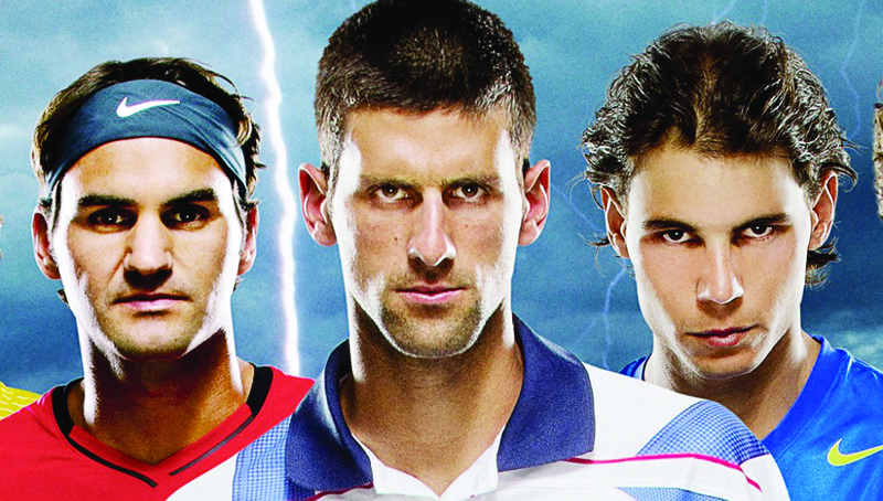 UNSPECIFIED, UNDATED:  (EDITORS NOTE: THIS IS A DIGITALLY ALTERED COMPOSITE IMAGE) 15 of the top male tennis players in the world (L-R) Ryan Harrison of United States, Bernard Tomic of Australia, Milos Raonic of Canada, Kei Nishikori of Japan, Fernando Verdasco of Spain, Janko Tipsarevic of Serbia, John Isner of United States, Tomas Berdych of Czech Republic, Roger Federer of Switzerland, Novak Djokovic of Serbia, Rafael Nadal of Spain, Andy Murray of Great Britain, David Ferrer of Spain, Jo-Wilfried Tsonga of France and Mardy Fish of United States look forward to the Indian Wells Open, the first of the season's ATP World Tour Masters 1000 events.  (Photo by Clive Brunskill/Getty Images for the ATP World Tour)nnKris Timken