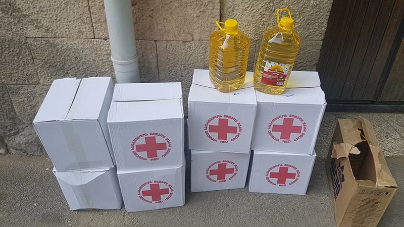 Food packs given to the group by the Philippines consulate in Tbilisi.
