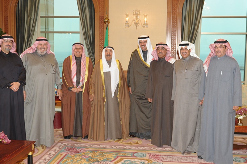 Ahmed Yousef Behbehani (third left) and other Kuwait Journalists Association officials meet HH the Amir Sheikh Sabah Al-Ahmad Al-Jaber Al-Sabah in this file photo.