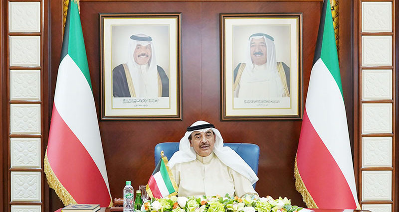 KUWAIT: His Highness the Prime Minister Sheikh Sabah Al-Khaled Al-Hamad Al-Sabah chairs the cabinet’s meeting. — KUNA