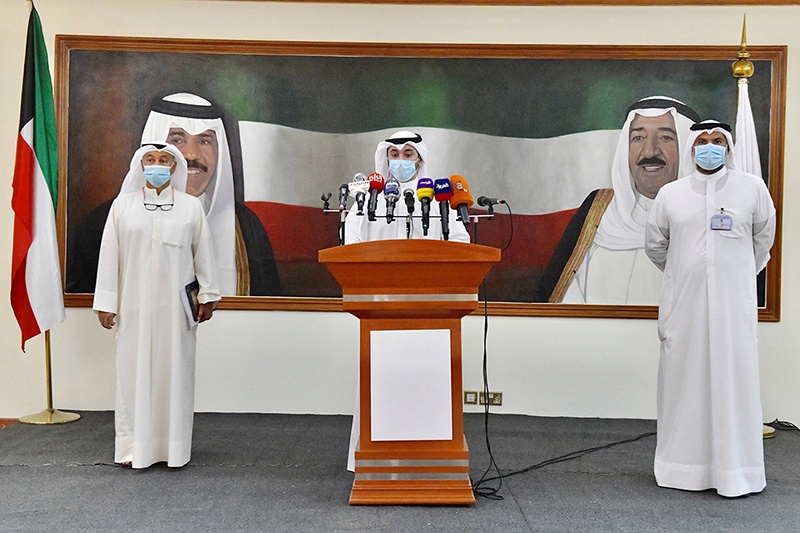 KUWAIT: Officials hold a press conference to announce the resumption of sports training. — KUNA