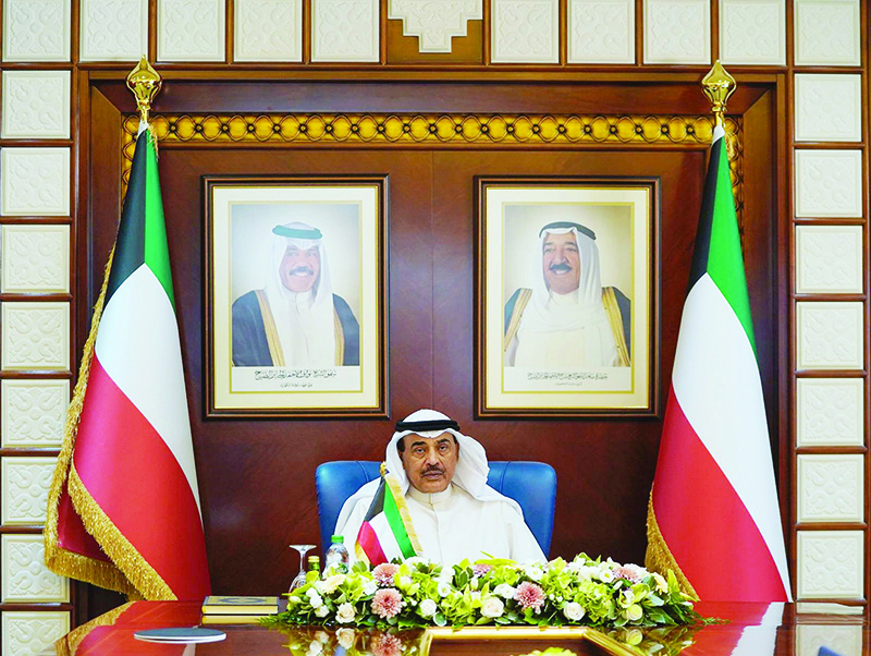 KUWAIT: His Highness the Prime Minister Sheikh Sabah Al-Khaled Al-Hamad Al-Sabah chairs the meeting. — KUNA photos