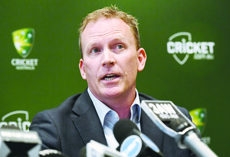 MELBOURNE: File photo taken on October 3, 2018 shows Cricket Australia’s CEO Kevin Roberts speaking during a press conference after being appointed to the top position in Melbourne. Roberts resigned on June 16, 2020 after the troubled organisation’s board demanded a leadership “reset” as anger simmers over its handling of the coronavirus crisis. — AFP