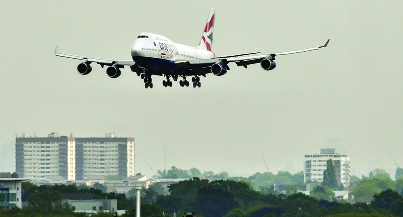 LONDON: In this file photograph, a British Airways Boeing 747 passenger aircraft prepares to land at London Heathrow Airport, west of London. UK flag carrier British Airways is retiring its entire Boeing 747 “Jumbo Jet” fleet, it said Friday, following the huge hit to international air travel caused by the COVID-19 pandemic. — AFP