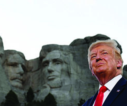 KEYSTONE, South Dakota: US President Donald Trump arrives for Independence Day events at Mount Rushmore National Memorial on Friday. —  AFP