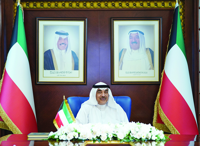 KUWAIT: His Highness the Prime Minister Sheikh Sabah Al-Khaled Al-Hamad Al-Sabah chairs the meeting. — KUNA