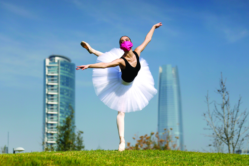 Chilean Sofia Shaw Zapata, student of the ballet school of the Municipal Theater poses in Santiago on August 4, 2020, amid the new coronavirus pandemic. - 2020 was going to be key for promising ballet dancer Sofia Shaw. Originally from Chillan in the south of Chile, Sofia moved to the capital thanks to her perseverance and the support offered by her mother, who works as an in-house maid to finance her daughterís dream. (Photo by JAVIER TORRES / AFP)