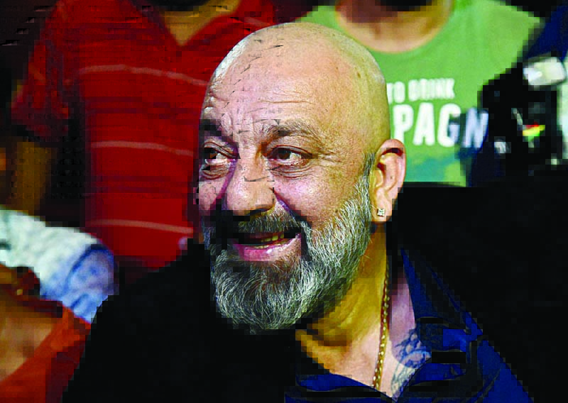 (FILES) In this file photo taken on December 20, 2018 Indian Bollywood actor Sanjay Dutt during the wedding reception party of actress Priyanka Chopra and US musician Nick Jonas in Mumbai. - Bollywood star Sanjay Dutt, whose life has been so colourful and tragic that it became the subject of a biopic, has been diagnosed with lung cancer, Indian media reports said on August 12, 2020. (Photo by Sujit Jaiswal / AFP)