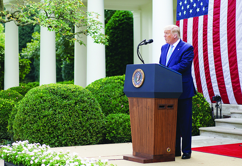 US President Donald Trump speaks on Covid-19 testing in the Rose Garden of the White House in Washington, DC on September 28, 2020. (Photo by MANDEL NGAN / AFP)