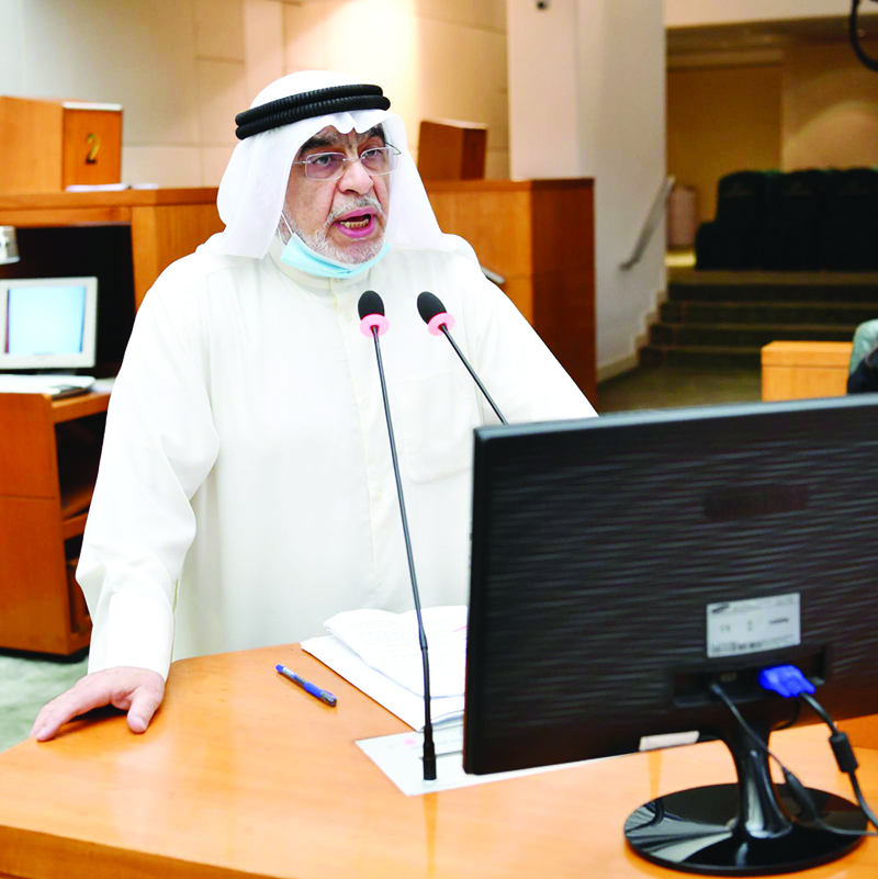 KUWAIT: Head of the National Assembly budgets committee MP Adnan Abdulsamad speaks during a session of the parliament yesterday. - Photo by Yasser Al-Zayyat