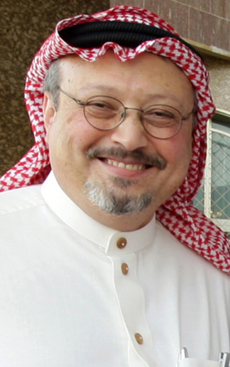 (FILES) This undated file photo released on May 16, 2010 shows prominent Saudi journalist Jamal Khashoggi in the Saudi capital Riyadh. - A Saudi court overturned five death sentences over the 2018 murder of journalist Jamal Khashoggi, a killing which sparked an international outcry, and instead jailed eight defendants to between seven and 20 years, state media reported. (Photo by - / AFP)