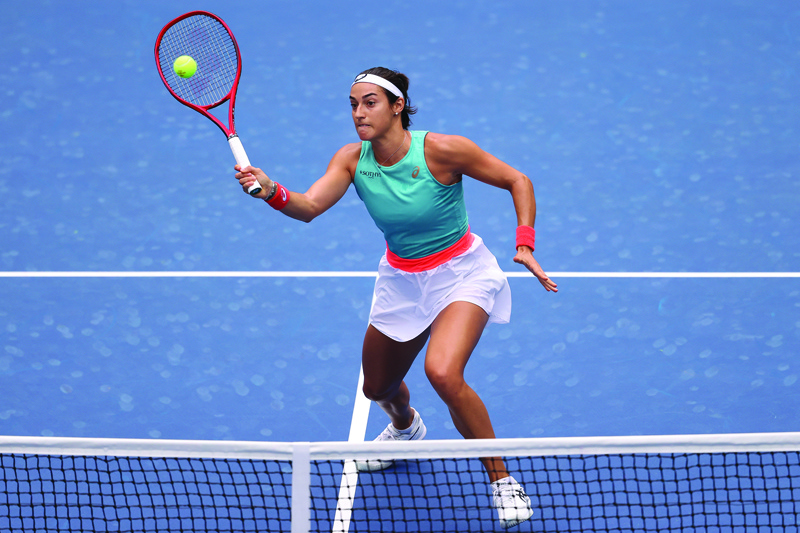 NEW YORK, NEW YORK - SEPTEMBER 02: Caroline Garcia of France returns the ball during her Women's Singles second round match against Karolina Pliskova of the Czech Republic on Day Three of the 2020 US Open at the USTA Billie Jean King National Tennis Center on September 2, 2020 in the Queens borough of New York City.   Al Bello/Getty Images/AFP