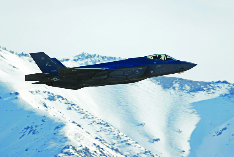 (FILES) In this file photo taken on March 15, 2017, a F-35 fighter jet takes off for a training mission at Hill Air Force Base in Ogden, Utah. - The US has agreed to sell top-of-the-line F-35 fighter jets to the United Arab Emirates in light of its recognition of Israel, potentially shifting the regional power balance, Representative Eliot Engel, a Democrat who leads the House Foreign Affairs Committee, said on October 29, 2020. (Photo by GEORGE FREY / GETTY IMAGES NORTH AMERICA / AFP)