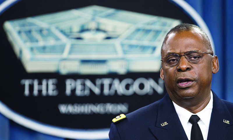 (FILES) In this file photo taken on October 17, 2014 Commander of US Central Command Gen. Lloyd Austin III conducts a media briefing on Operation Inherent Resolve, the international military effort against (IS) Islamic State group, at the Pentagon in Washingon, DC. - US President-elect Joe Biden has chosen retired General Lloyd Austin to head his Defence Department, US media reported on December 7, 2020. (Photo by Paul J. RICHARDS / AFP)