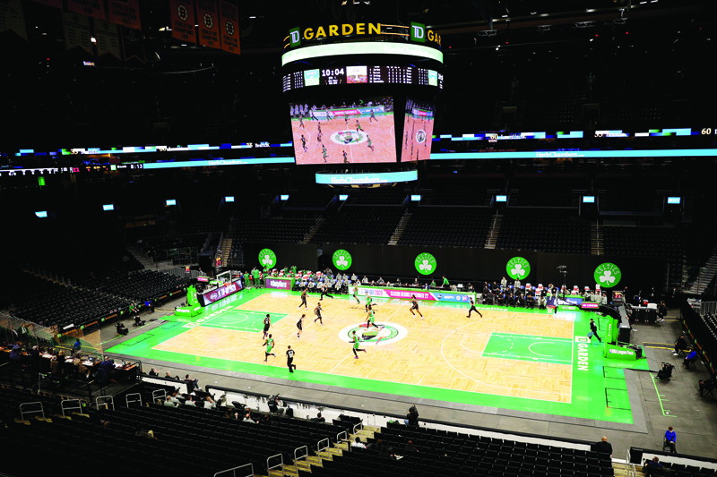 BOSTON, MASSACHUSETTS - DECEMBER 18: A general view of the preseason game between the Boston Celtics and the Brooklyn Nets at TD Garden on December 18, 2020 in Boston, Massachusetts. NOTE TO USER: User expressly acknowledges and agrees that, by downloading and or using this photograph, User is consenting to the terms and conditions of the Getty Images License Agreement.   Maddie Meyer/Getty Images/AFP