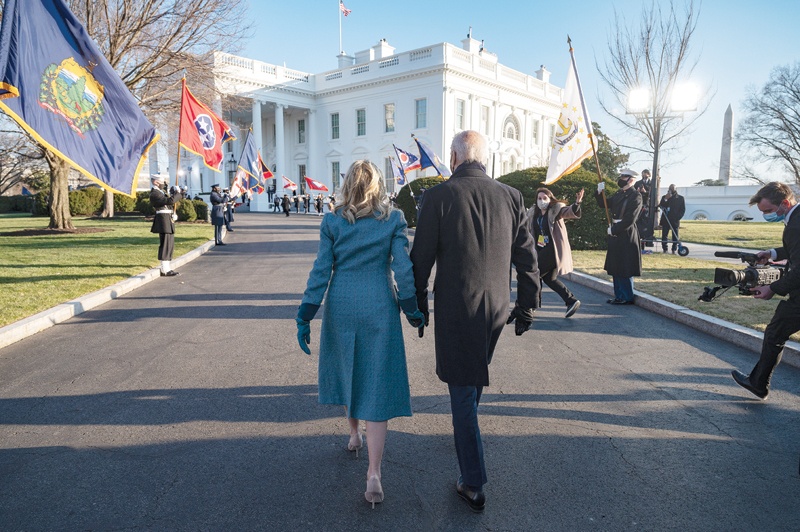 WASHINGTON, DC: US President Joe Biden (right) and First Lady Jill Biden arrive at the White House in Washington, DC, on Wednesday. - AFPn