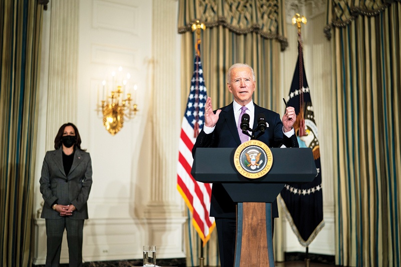 WASHINGTON, DC: US President Joe Biden speaks about his racial equity agenda in the State Dining Room of the White House on Tuesday in Washington, DC. President Biden signed executive actions Tuesday on housing and justice reforms, including a directive to the Department of Justice to end its use of private prisons. - AFPn