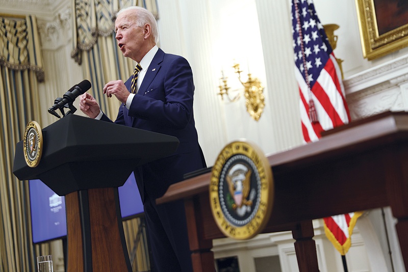 WASHINGTON, DC: President Joe Biden speaks during an event on economic crisis in the State Dining Room of the White House on Friday in Washington, DC. - AFPn