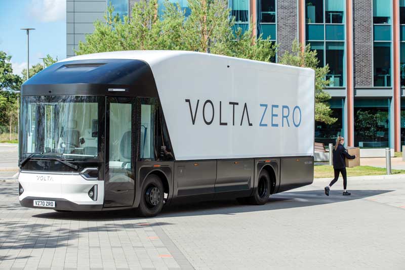 An undated handout picture released by Volta Trucks on Tuesday shows the company's prototype electric truck at an unspecified location. Swedish-British start-up Volta Trucks is betting on the upcoming ban on polluting vehicles in several countries to launch its own all-electric trucks for city center deliveries by the end of 2021, despite Brexit and the coronavirus pandemic. - AFPn
