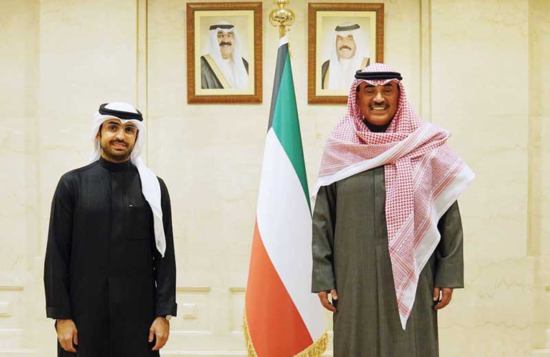 KUWAIT: HH the Prime Minister Sheikh Sabah Al-Khaled Al-Hamad Al-Sabah meets Kuwait Times Deputy Editor-in-Chief Abdullah Boftain yesterday. - KUNA n