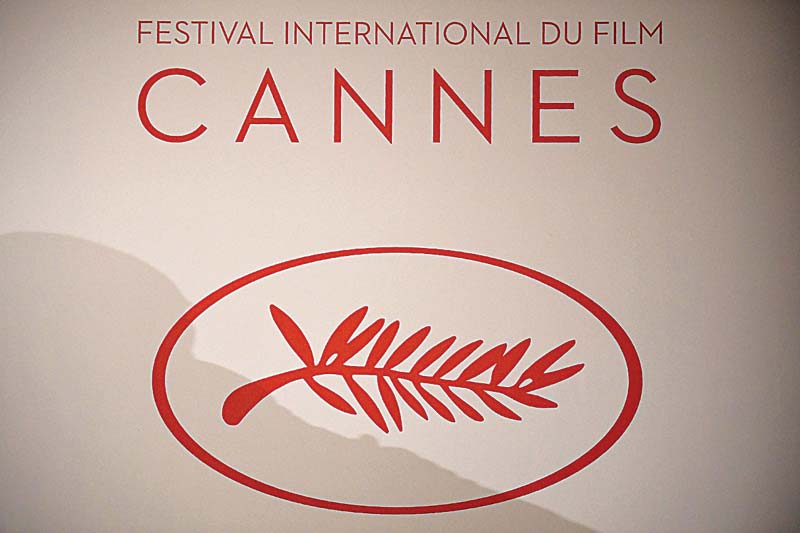 In this file photo the logo of the International Cannes Film Festival is pictured during a press conference.-AFP n