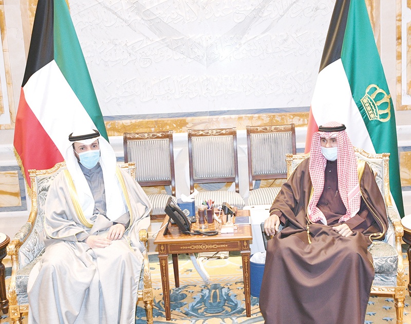 KUWAIT: His Highness the Amir Sheikh Nawaf Al-Ahmad Al-Jaber Al-Sabah meets National Assembly Speaker Marzouq Ali Al-Ghanem. - Amiri Diwan photosn
