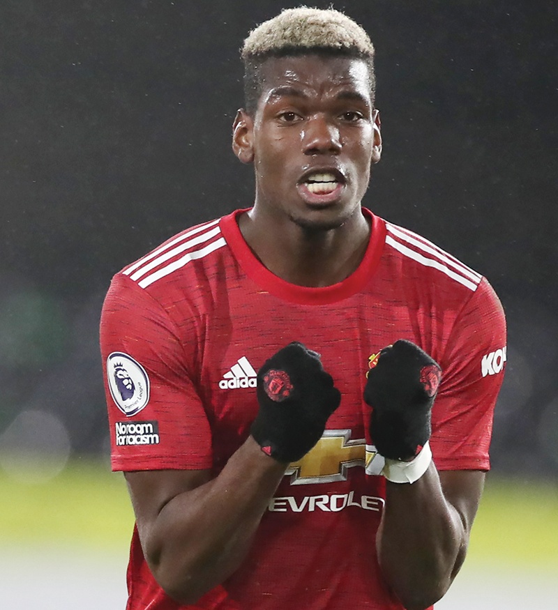 LONDON: Manchester United's French midfielder Paul Pogba reacts at the final whistle during the English Premier League football match between Fulham and Manchester United at Craven Cottage in London on January 20, 2021. - AFPn