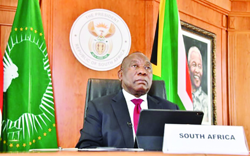 South African President Cyril Ramaphosa will deliver a pandemic response update during the closed portion of the summit Saturday, according to a draft program.