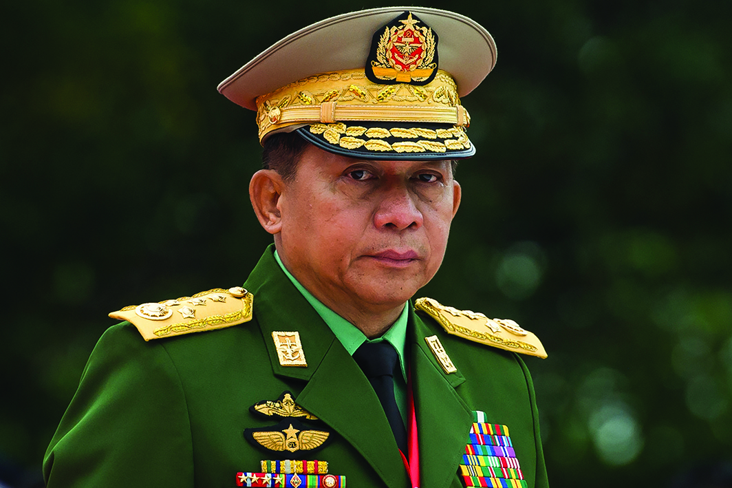 YANGON: In this file photo Myanmar's Chief Senior General Min Aung Hlaing, commander-in-chief of the Myanmar armed forces, during a ceremony to mark the 71th anniversary of Martyrs' Day in Yangon. -AFP n