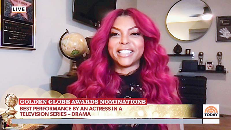 This video screen grab shows Taraji P. Henson during the Golden Globes nominations. -AFP n