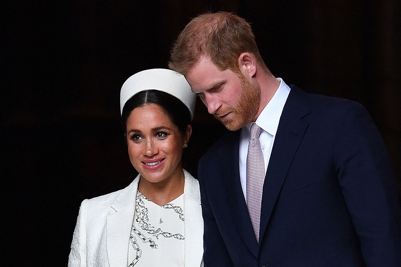 In this file photo taken on March 11, 2019, Britain's Prince Harry and Meghan leave after attending a Commonwealth Day Service at Westminster Abbey in central London. - AFP n