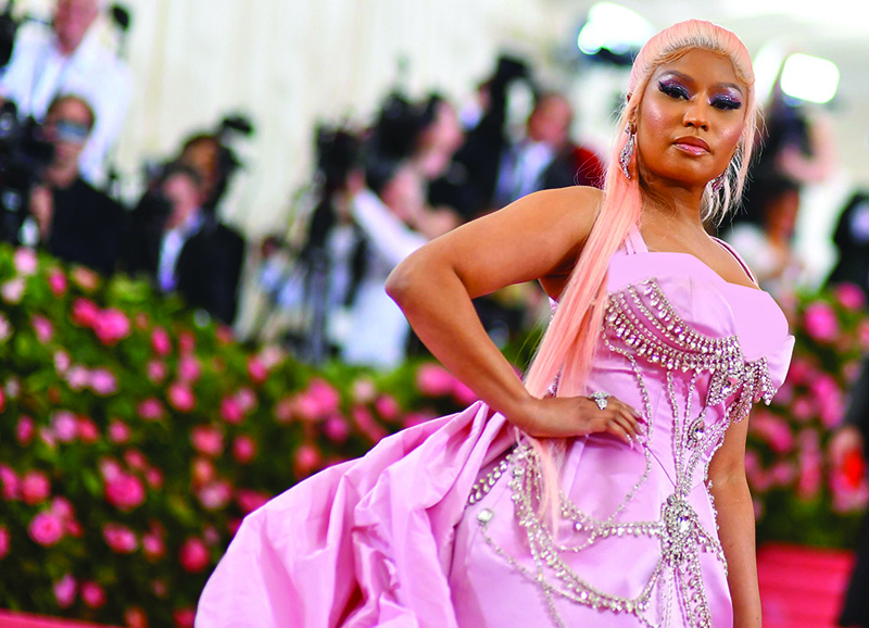 In this file photo US rapper Nicki Minaj arrives for the 2019 Met Gala at the Metropolitan Museum of Art in New York.-AFP n
