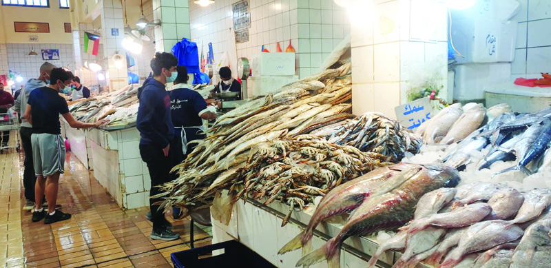 KUWAIT: Fish displayed at Souq Mubarakiya's fish market yesterday. - Photos by Ben Garcian