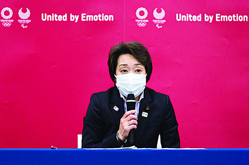 TOKYO: Seiko Hashimoto, president of the Tokyo 2020 Olympics Organising Committee, speaks during a press conference after the Tokyo 2020 Executive Board meeting in Tokyo yesterday. - AFPn