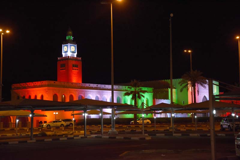 KUWAIT: Al-Seif Palace lit up with Kuwait flag's colors during the country's recent national celebrations. - Photo by Fouad Al-Shaikhn