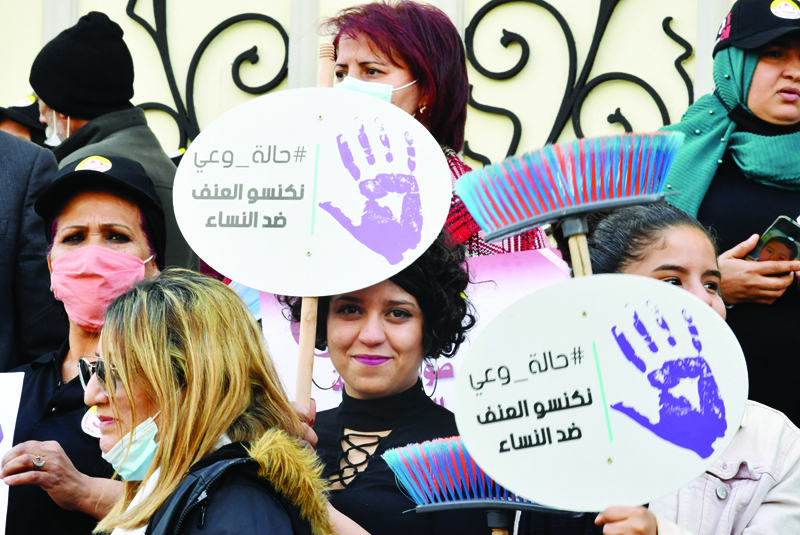 TUNIS: Tunisian women demonstrate in Tunis against violence against women. In Tunisia, the Personal Status Code or CSP consists of a series of progressive Tunisian laws, promulgated on August 13, 1956 by a Beylical decree and then entered into force on January 1, 1957, aimed at establishing equality between men and women. - AFPn