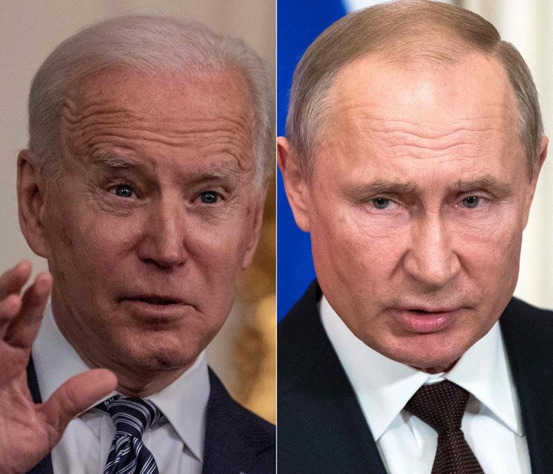 This combination of pictures shows Russian President Vladimir Putin (left) and US President Joe Biden.-AFPn