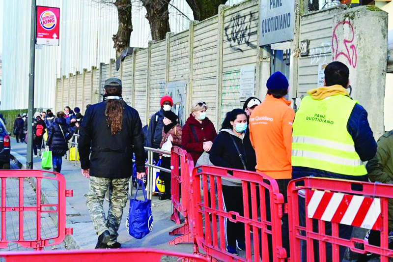 MILAN: Every day, 3,500 people turn up at the two distribution points run in Milan by the charity, which hands out surplus food it receives from a range of organizations, as well as through individual donations.n