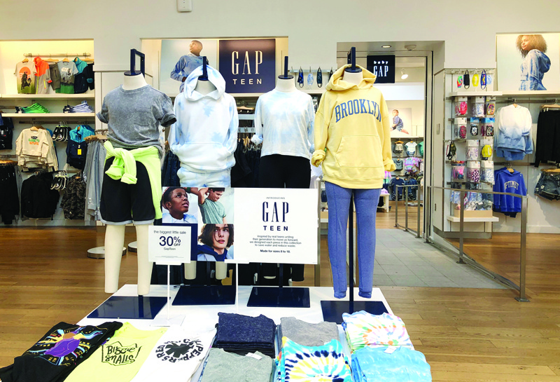 SAN FRANCISCO: Gap clothing is displayed at a Gap store in San Francisco, California. - AFPn
