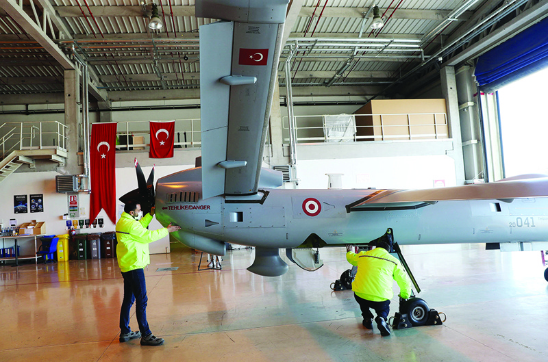ANKARA: The Anka drone is manufactured at Turkish Aerospace's huge, ultra-secure facilities on March 5, 2021. - AFP n
