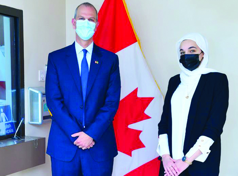 KUWAIT: Canadian Ambassador Louis-Pierre Emond with Young Ambassador Reem Elassy.n