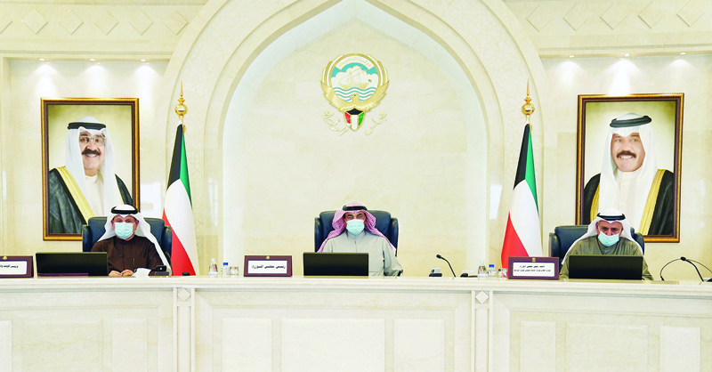 KUWAIT: His Highness the Prime Minister Sheikh Sabah Al-Khaled Al-Hamad Al-Sabah chairs the Cabinet's meeting on Monday. - KUNAnnnnn