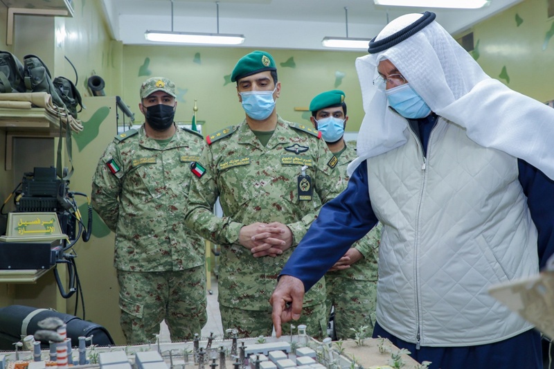 KUWAIT: Deputy Chief of Kuwait National Guard Lieutenant General Sheikh Ahmad Nawaf Al-Ahmad Al-Jaber Al-Sabah is seen during the tour. – KUNA n