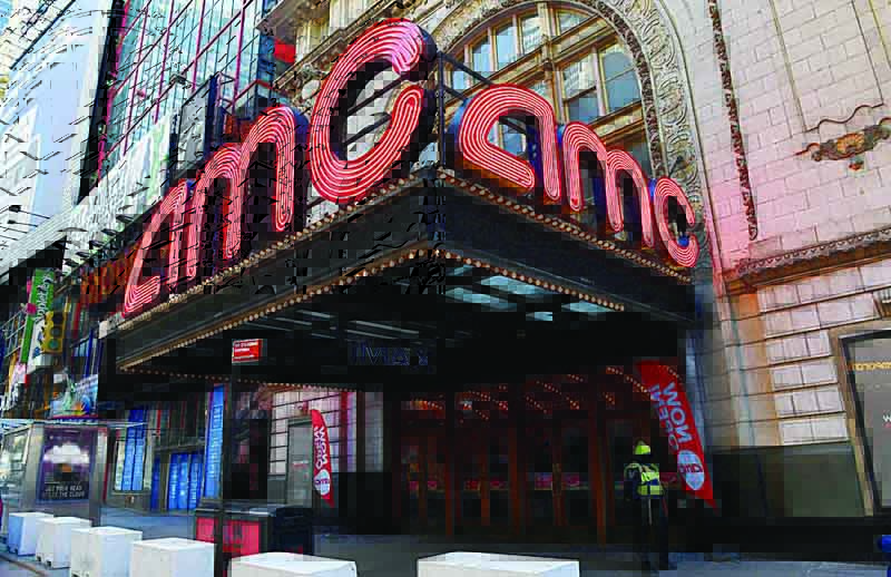 The AMC Empire 25 off Times Square is open as New York City's cinemas reopen for the first time in a year following the coronavirus shutdown.-AFP photosn