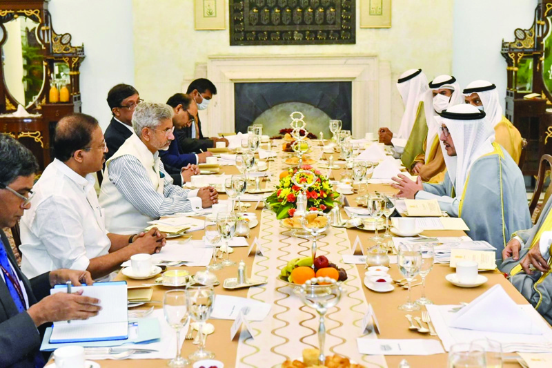 NEW DELHI: Kuwaiti ministerial delegation headed by Foreign Minister Sheikh Dr Ahmad Nasser Al-Mohammed Al-Sabah holds talks with Indian delegation led by India's External Affairs Minister S Jaishankar in New Delhi on Wednesday. nn